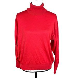 Rodier Red Wool Blend Turtleneck Sweater